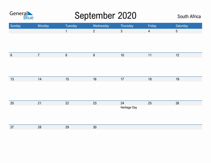 Fillable September 2020 Calendar