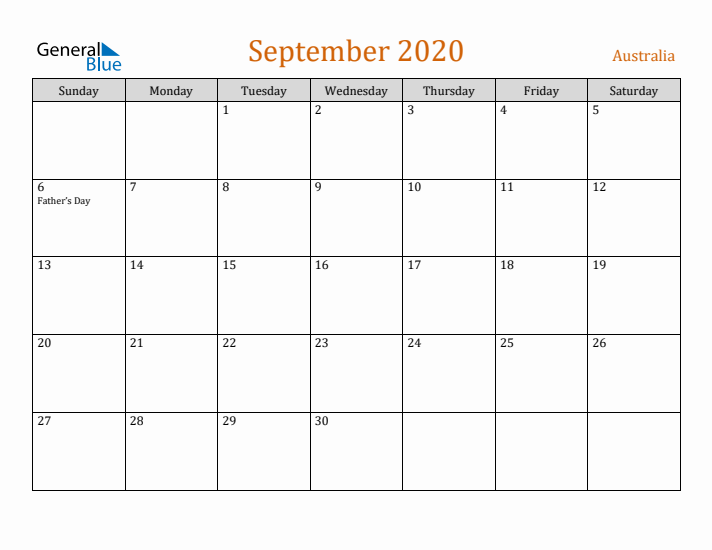 September 2020 Holiday Calendar with Sunday Start