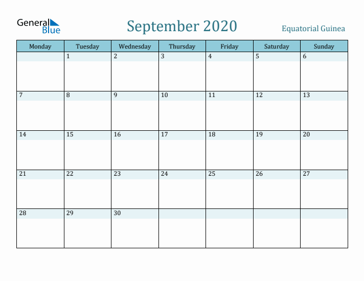 September 2020 Calendar with Holidays