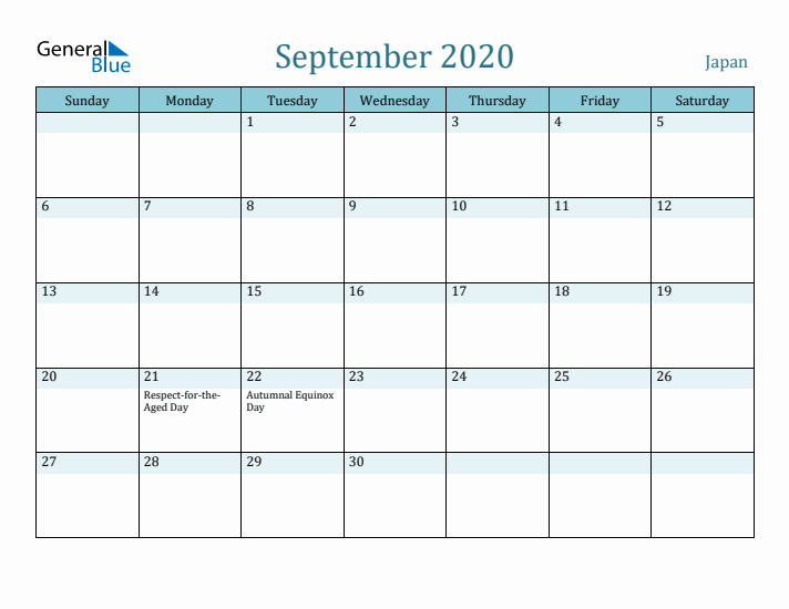 September 2020 Calendar with Holidays