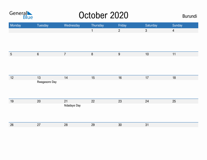 Fillable October 2020 Calendar