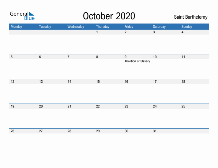 Fillable October 2020 Calendar