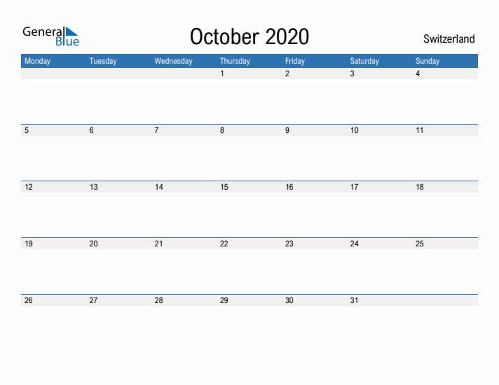 Fillable October 2020 Calendar