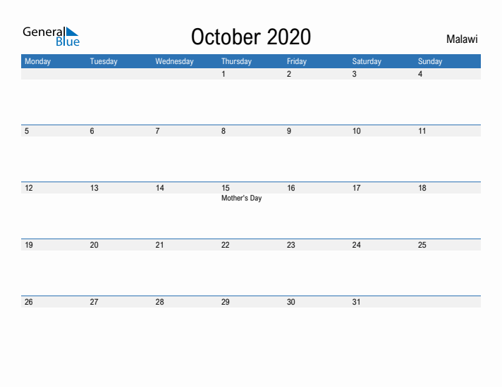 Fillable October 2020 Calendar