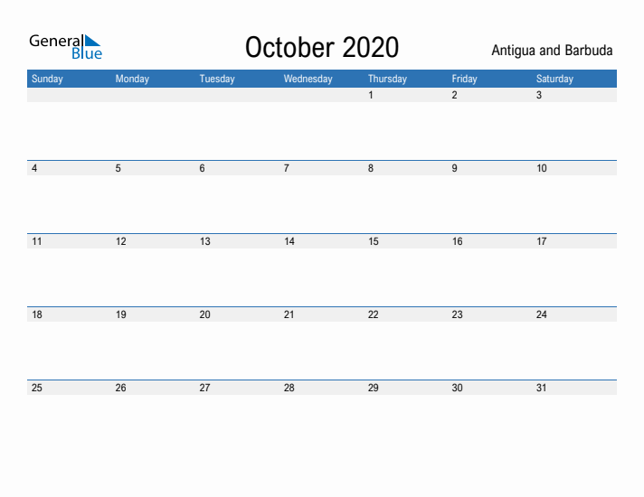 Fillable October 2020 Calendar