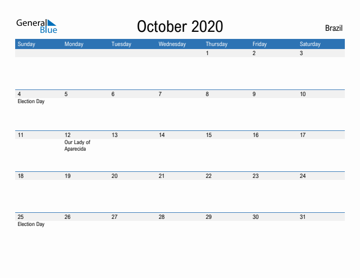 Fillable October 2020 Calendar