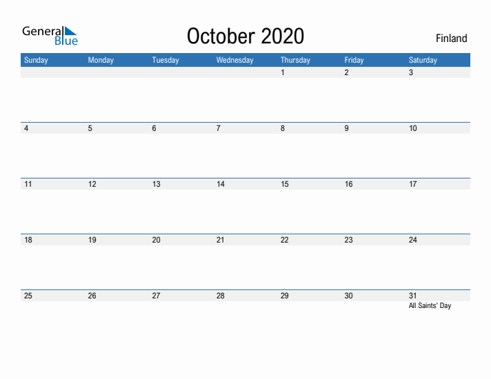 Fillable October 2020 Calendar