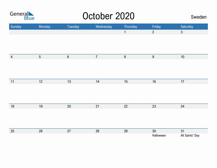 Fillable October 2020 Calendar