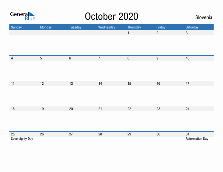 Fillable October 2020 Calendar