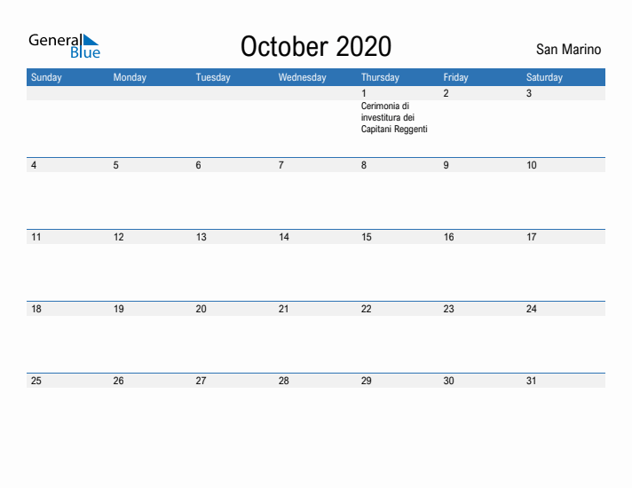 Fillable October 2020 Calendar