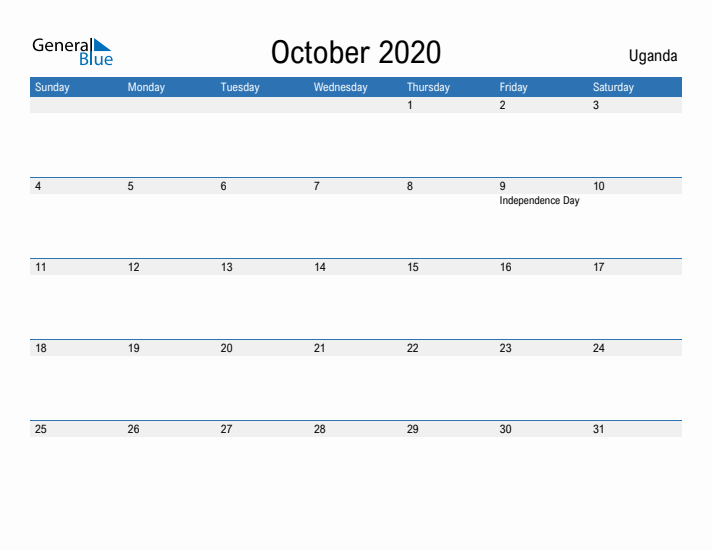 Fillable October 2020 Calendar