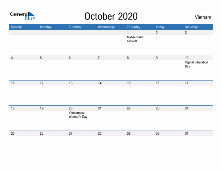 Fillable October 2020 Calendar