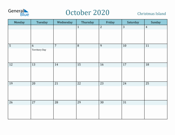 October 2020 Calendar with Holidays