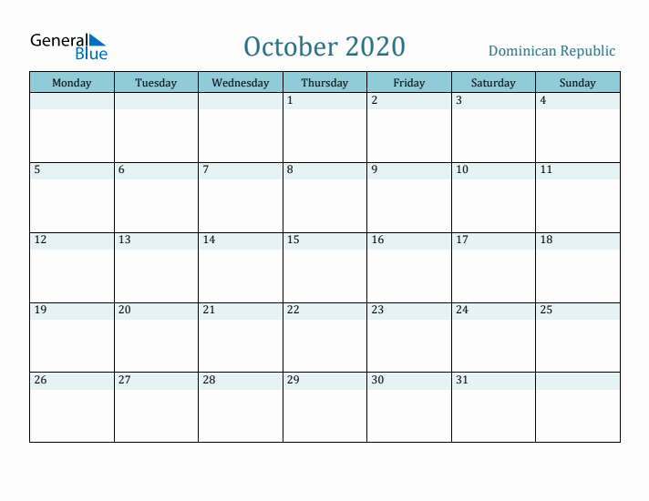 October 2020 Calendar with Holidays