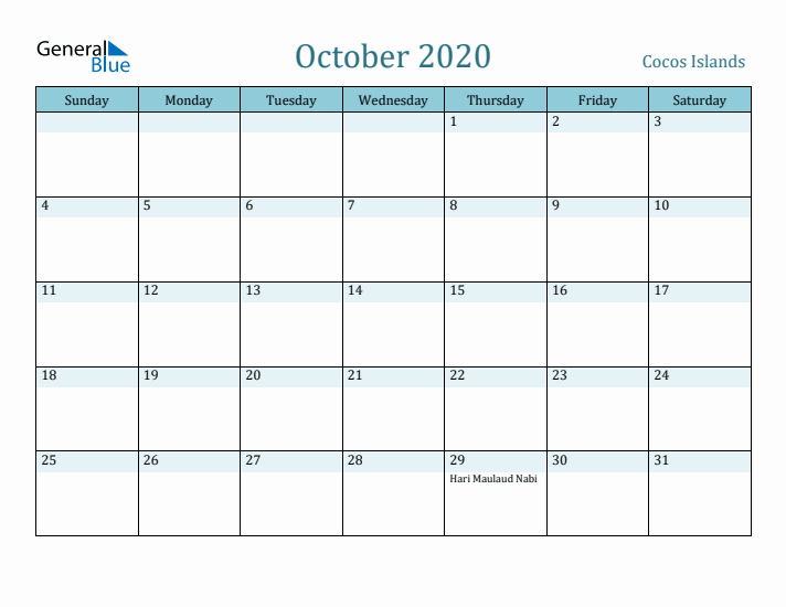 October 2020 Calendar with Holidays