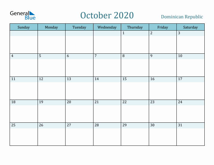 October 2020 Calendar with Holidays