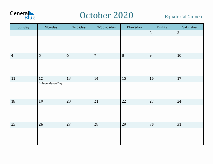 October 2020 Calendar with Holidays