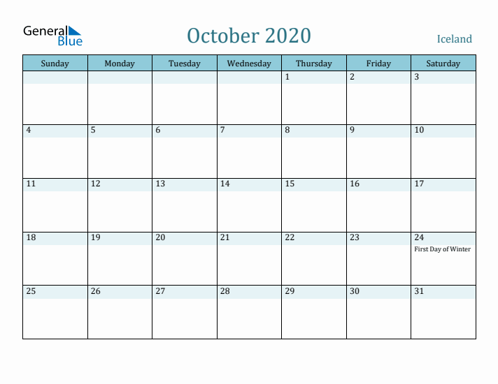 October 2020 Calendar with Holidays