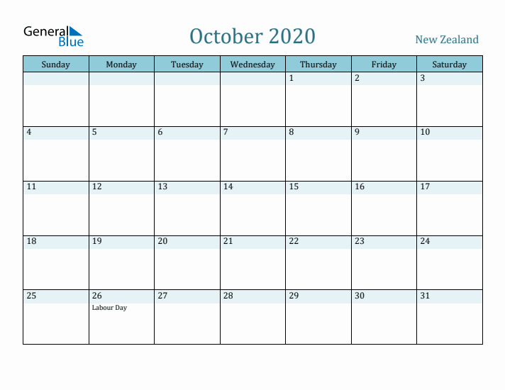 October 2020 Calendar with Holidays