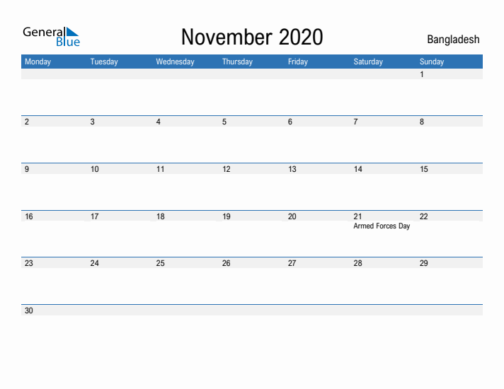 Fillable November 2020 Calendar