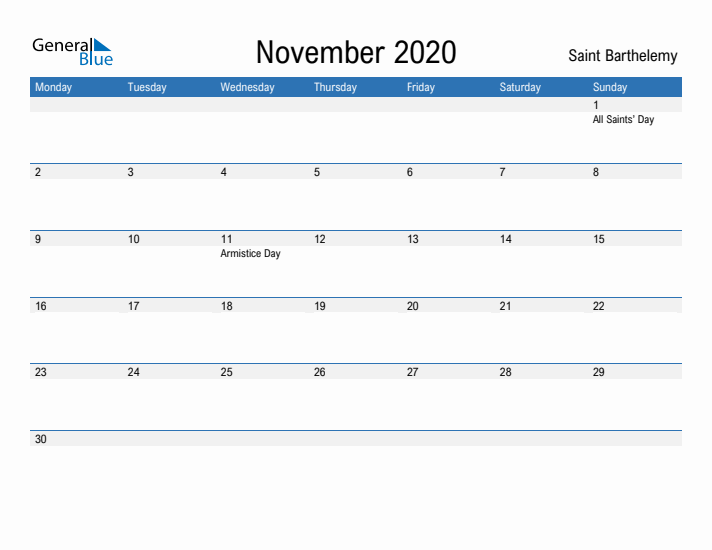 Fillable November 2020 Calendar