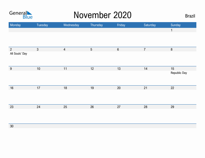 Fillable November 2020 Calendar