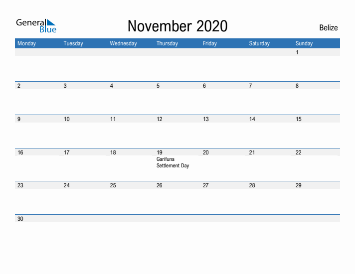 Fillable November 2020 Calendar