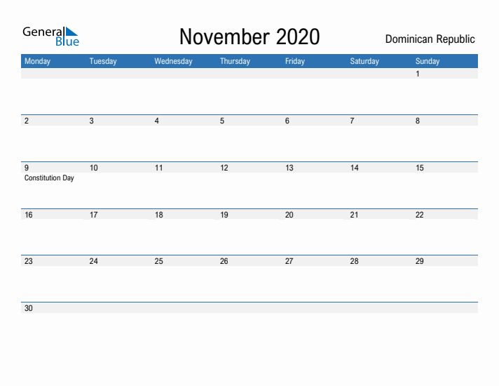 Fillable November 2020 Calendar