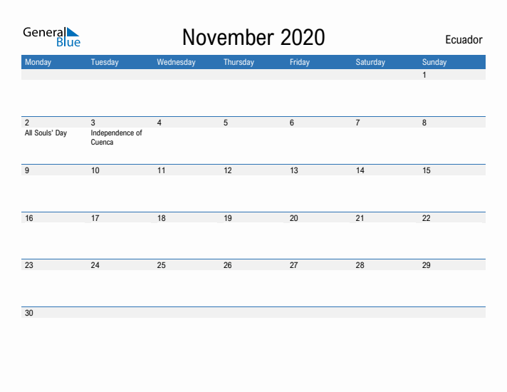 Fillable November 2020 Calendar