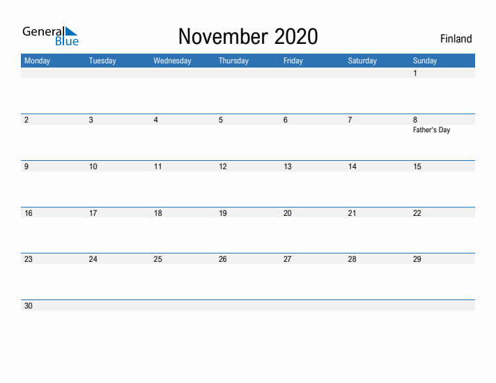 Fillable November 2020 Calendar