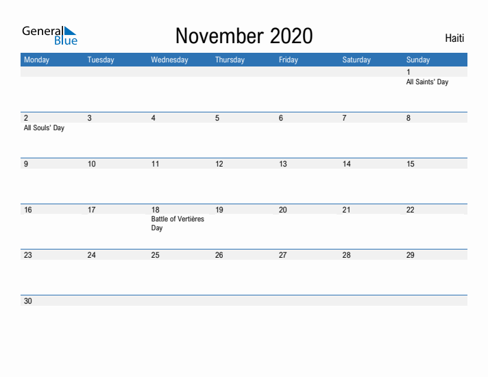 Fillable November 2020 Calendar