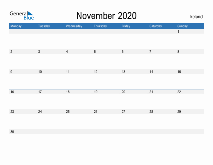 Fillable November 2020 Calendar