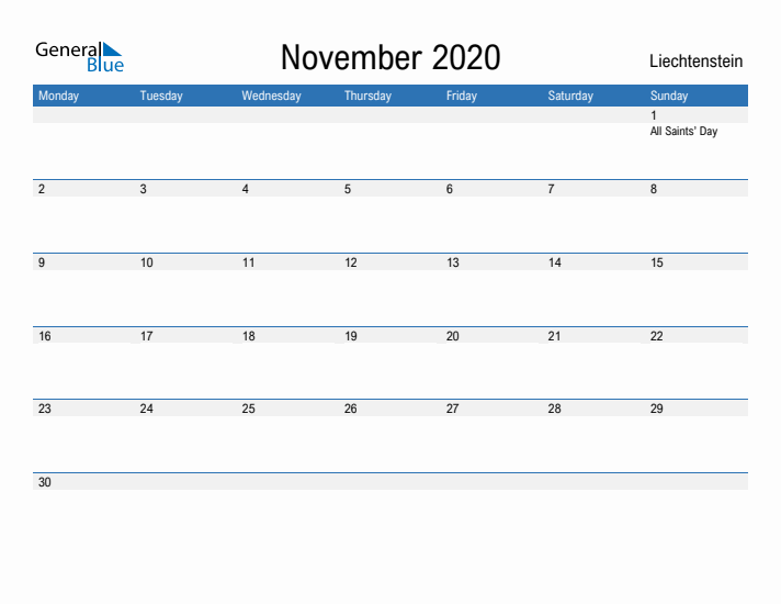 Fillable November 2020 Calendar