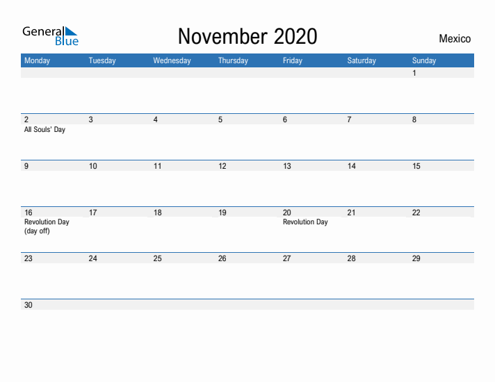 Fillable November 2020 Calendar