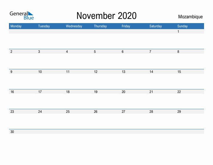 Fillable November 2020 Calendar