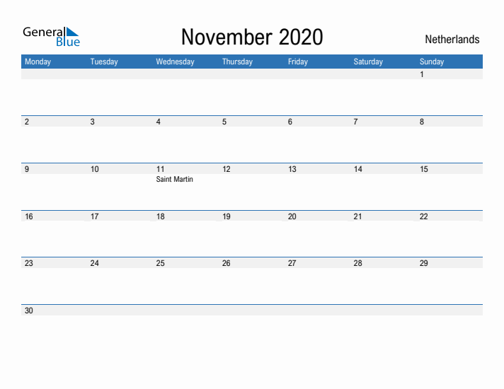 Fillable November 2020 Calendar