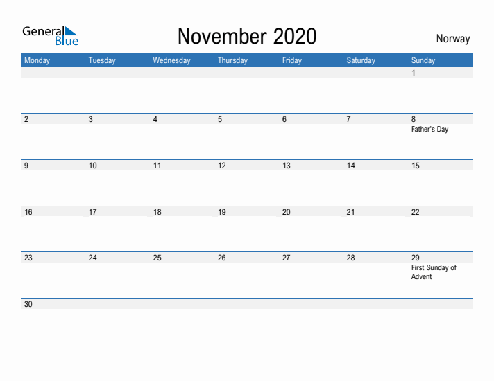 Fillable November 2020 Calendar