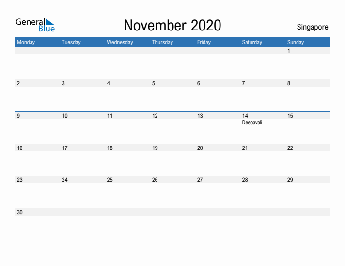 Fillable November 2020 Calendar