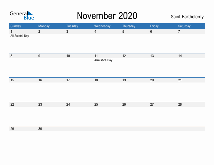 Fillable November 2020 Calendar