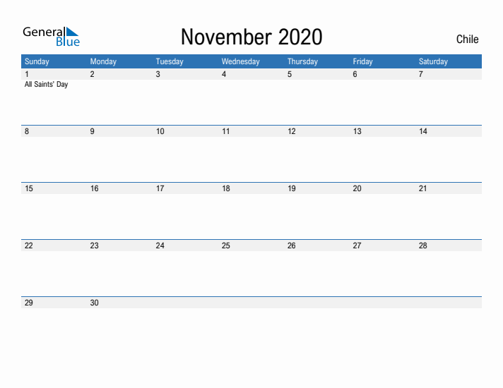 Fillable November 2020 Calendar