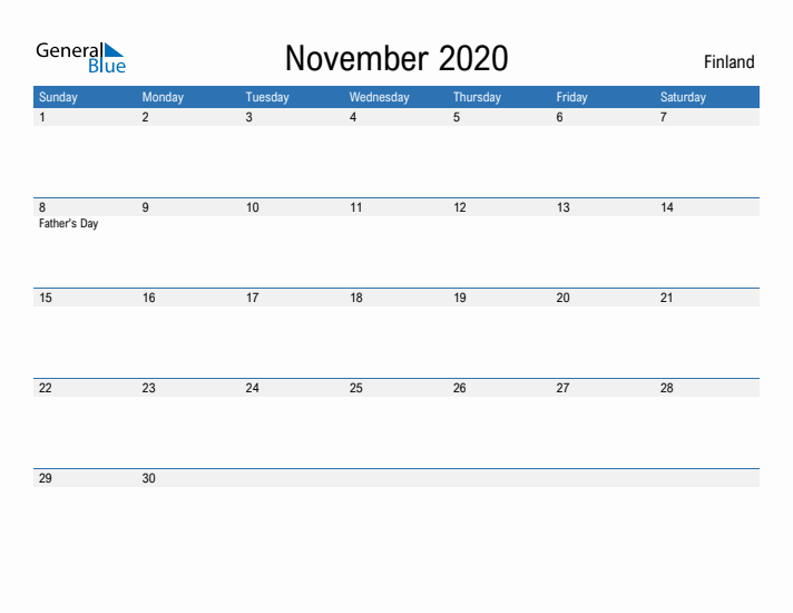 Fillable November 2020 Calendar