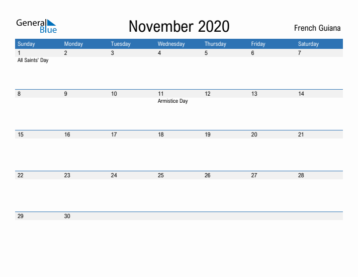 Fillable November 2020 Calendar