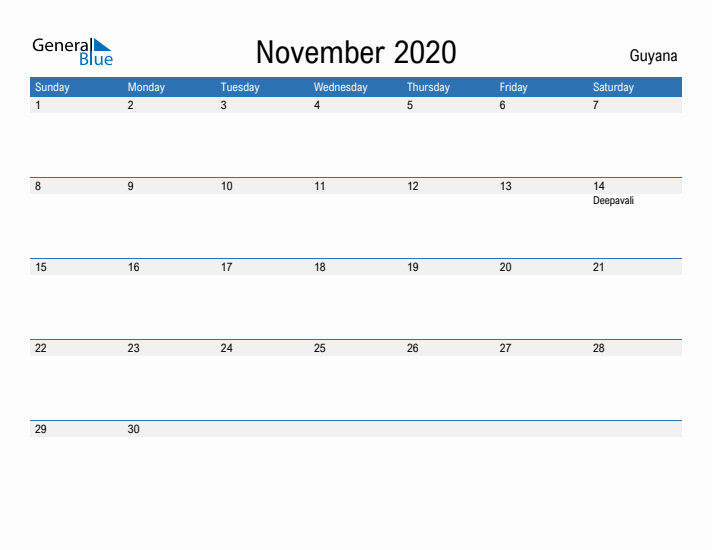 Fillable November 2020 Calendar