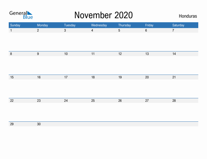 Fillable November 2020 Calendar