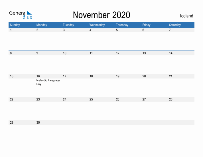 Fillable November 2020 Calendar