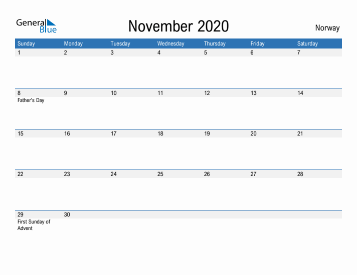 Fillable November 2020 Calendar