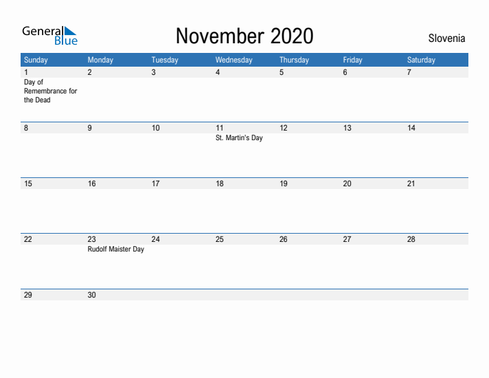 Fillable November 2020 Calendar