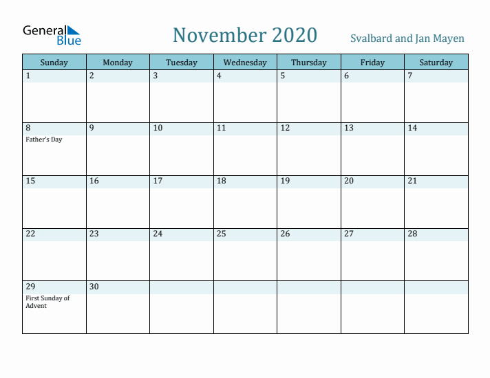 November 2020 Calendar with Holidays