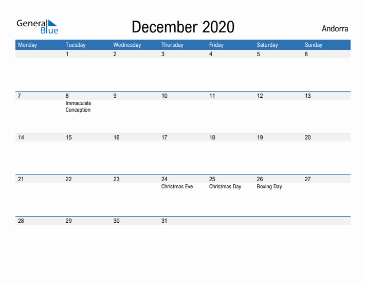 Fillable December 2020 Calendar