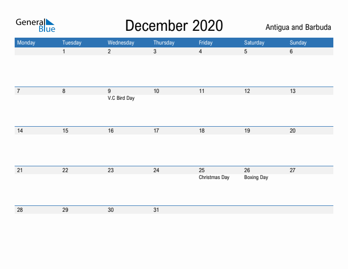 Fillable December 2020 Calendar